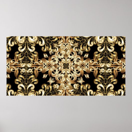 Poster Flocon de neige doré, motif simple et sans couture (Devant)