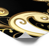 Poster Flocon de neige doré, motif simple et sans couture (Coin)