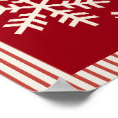 Poster Flocon de neige rayé rouge (Coin)