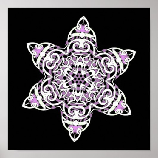 Poster Flocon de neige tribal complexe (Devant)