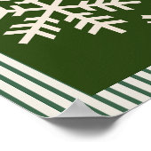 Poster Flocon de neige vert rayé (Coin)