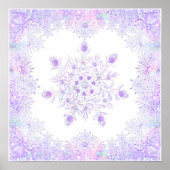 Poster flocon de neige violet clair et coeur étincelant (Devant)