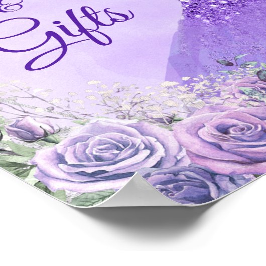 Poster Flocon de neige violet hiver Mis Cartes de coing C (Coin)