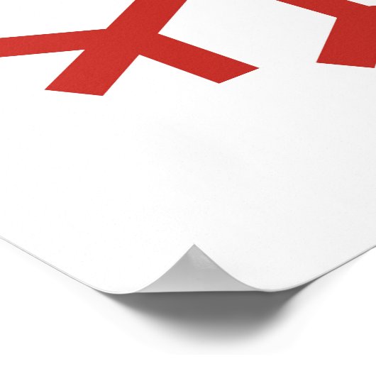 Poster Flocon rouge de Noël (Coin)