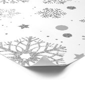 Poster Flocons d'argent sur fond blanc (Coin)