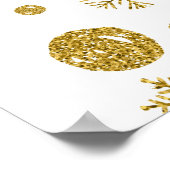 Poster Flocons de Neige Dorés 1 (Coin)