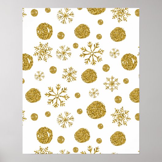 Poster Flocons de Neige Dorés 1 (Devant)