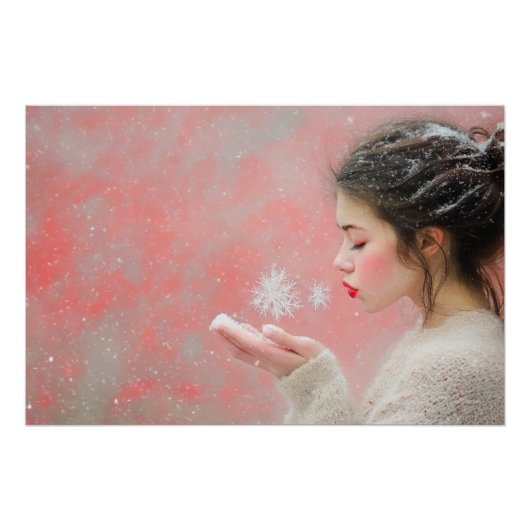 Poster Flocons de neige soufflés (Devant)