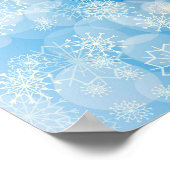 Poster flocons de Noël sur un fond bleu (Coin)