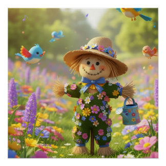 Poster Floowery Scarecrow