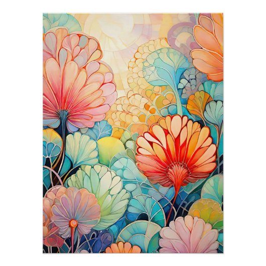 Poster Flora 5 Floral Pastel (Devant)