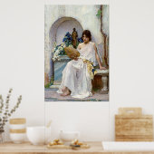 Poster Flora en tenue blanche, par John William Waterhous (Cuisine)