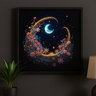 Poster Floraison croissante dorée