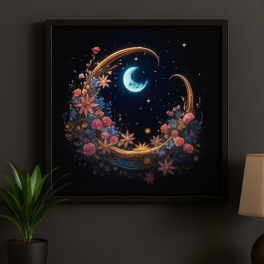 Poster Floraison croissante dorée