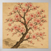 Poster Floraisons de Cerisier - Style d'Art Traditionnel  (Devant)