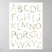 Poster Floral ABC Alphabet Nursery Art (Devant)