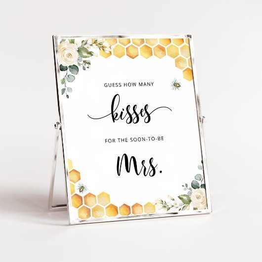 Poster Floral abeille combien de baisers jeu de douche de