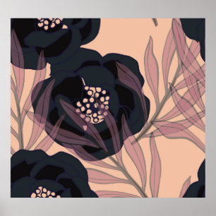 Poster Floral abstract elegance, artistic background.