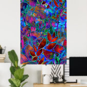 Poster Floral Abstract Glas in lood (Thuiskantoor)