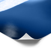 Poster Floral Abstrait de couleur bleu cool (Coin)