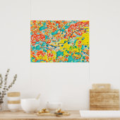 Poster Floral Abstrait de fleurs de cerisiers de printemp (Cuisine)