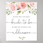 Poster Floral aide la mariée occupée Adresse un Enveloppe (Devant)