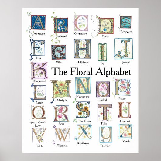 Poster Floral Alphabet (Devant)