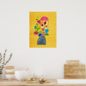 Poster Floral aquarelle fleurs colorées (Cuisine)