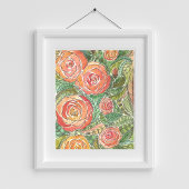 Poster Floral Aquarelle Rose Mur Art