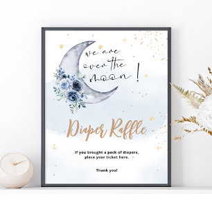 Poster Floral Au-Dessus Du Raffle De La Lune