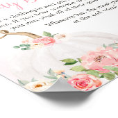 Poster Floral Automne Citrouille Baby shower ne pas dire  (Coin)