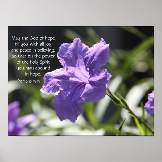 Poster floral avec verset biblique sur l'espérance (Devant)