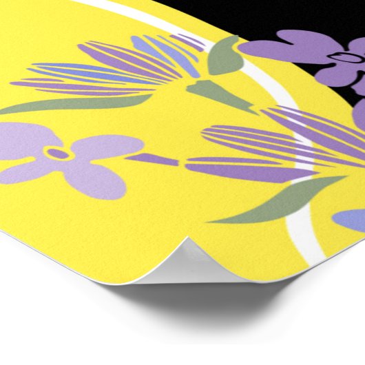 Poster Floral background with hand-drawn lavender flowers (Coin)