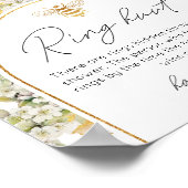 Poster Floral bague d'abeille d'or chasse nuptiale jeu de (Coin)