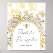 Poster Floral bee merci d'être ici (Devant)