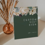 Poster Floral blanc | Cartes et cadeaux vert foncé person<br><div class="desc">Nous avons conçu cette Flore Blanche | Cartes et cadeaux vert foncé Poster personnalisé pour compléter votre mariage tropical foncé rustique. Avec son aquarelle bohème verdoyante et ses fleurs d'hiver boho modernes, dont la protéa, la dahlia et le lotus séché, le design est sûr de mettre en valeur votre moody,...</div>