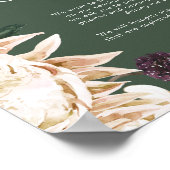 Poster Floral blanc | Cérémonie de débranchement vert fon (Coin)