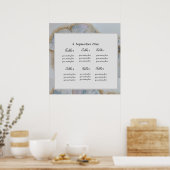 Poster Floral blanc et doré (Cuisine)