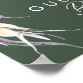 Poster Floral blanc | Symbole du livre d'hôtes Dark Green (Coin)