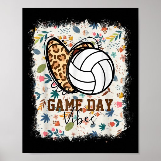Poster Floral Bleached Volleyball Jour Vibes Volleyba (Devant)