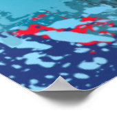 Poster Floral bleu Abstrait (Coin)