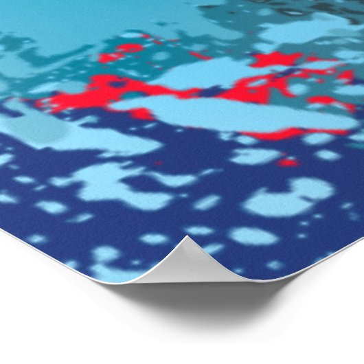 Poster Floral bleu Abstrait (Coin)