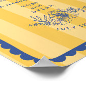 Poster Floral Bleu Bordure Mariage de bande Bienvenue (Coin)