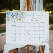 Poster Floral bleu Guidez l'échéance Calendrier Date Post