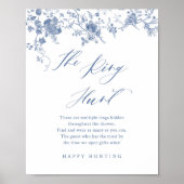 Poster Floral Bleu Le Jeu De Fête des mariées De Bague (Devant)