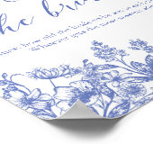 Poster Floral bleu Quel âge était la mariée douche Jeu (Coin)