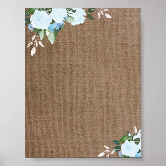 Poster Floral Blooms Blank Burlap (Devant)