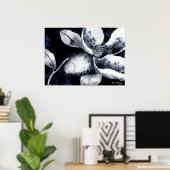 Poster floral "Blossom White" (Bureau à domicile)