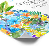 Poster Floral Blue Baby shower ananas ne pas dire bébé (Coin)