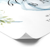 Poster Floral Blue Bow Bouqet Bar (Coin)